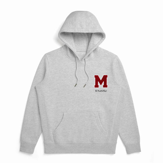 Kyushu Heather Grey Letterman Hooded Sweatshirt