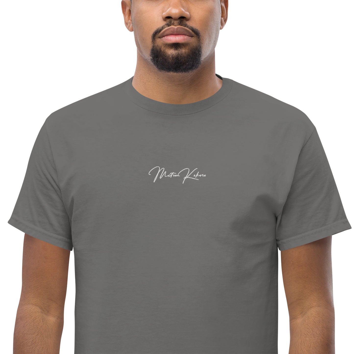 Classic Grey Embroidered Signature T-shirt