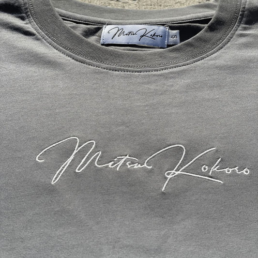 Classic Grey Embroidered Signature T-shirt